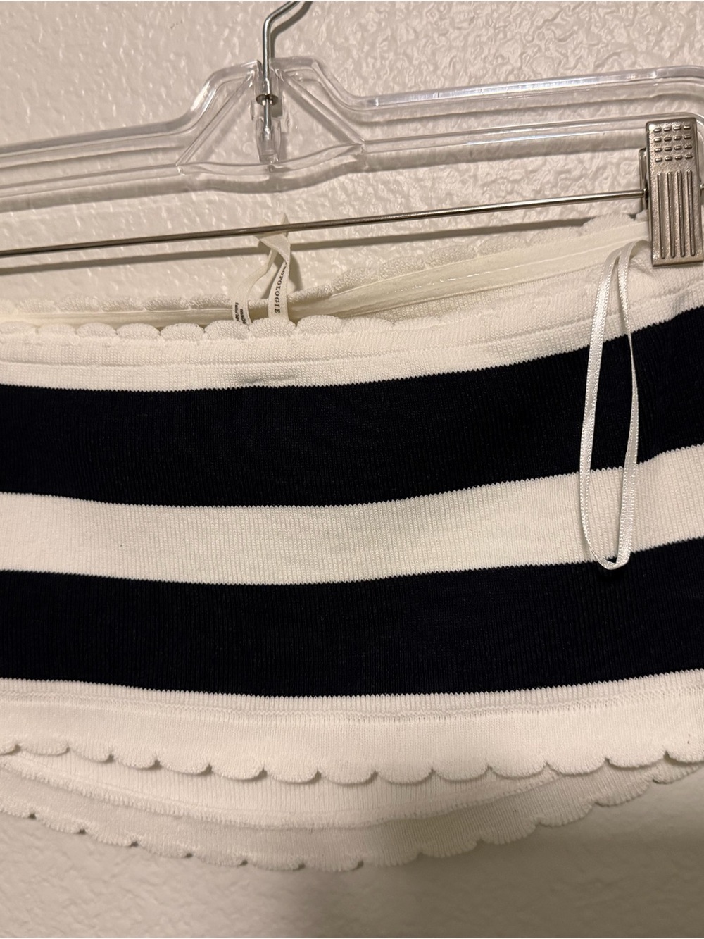 Anthropologie Black and White Striped Strapless Knit Tube Top - Medium - Picture 7 of 8